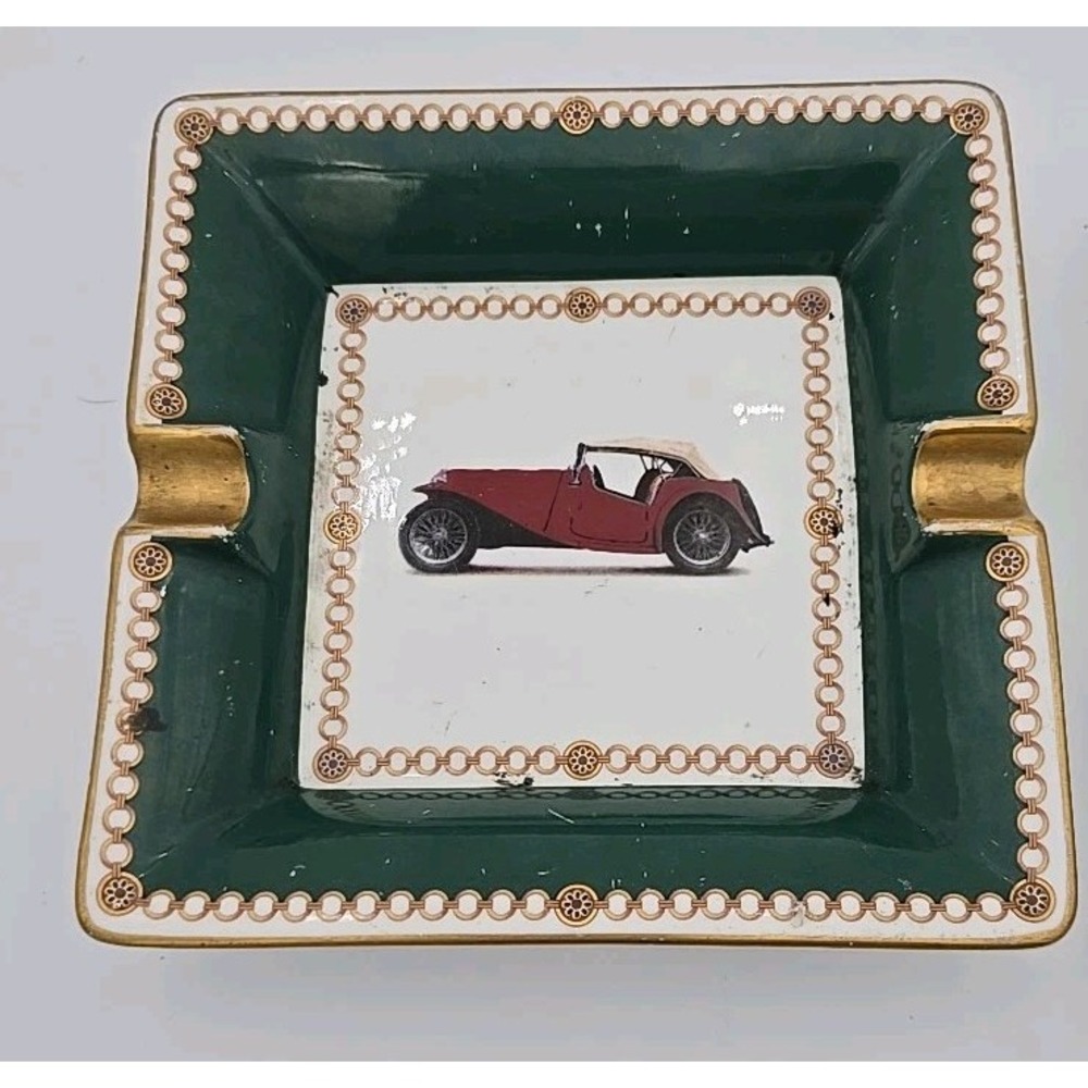 Pair Vintage Mikasa Bone China Classic Cars Ash Tray or Trinket Plate Old Stock
